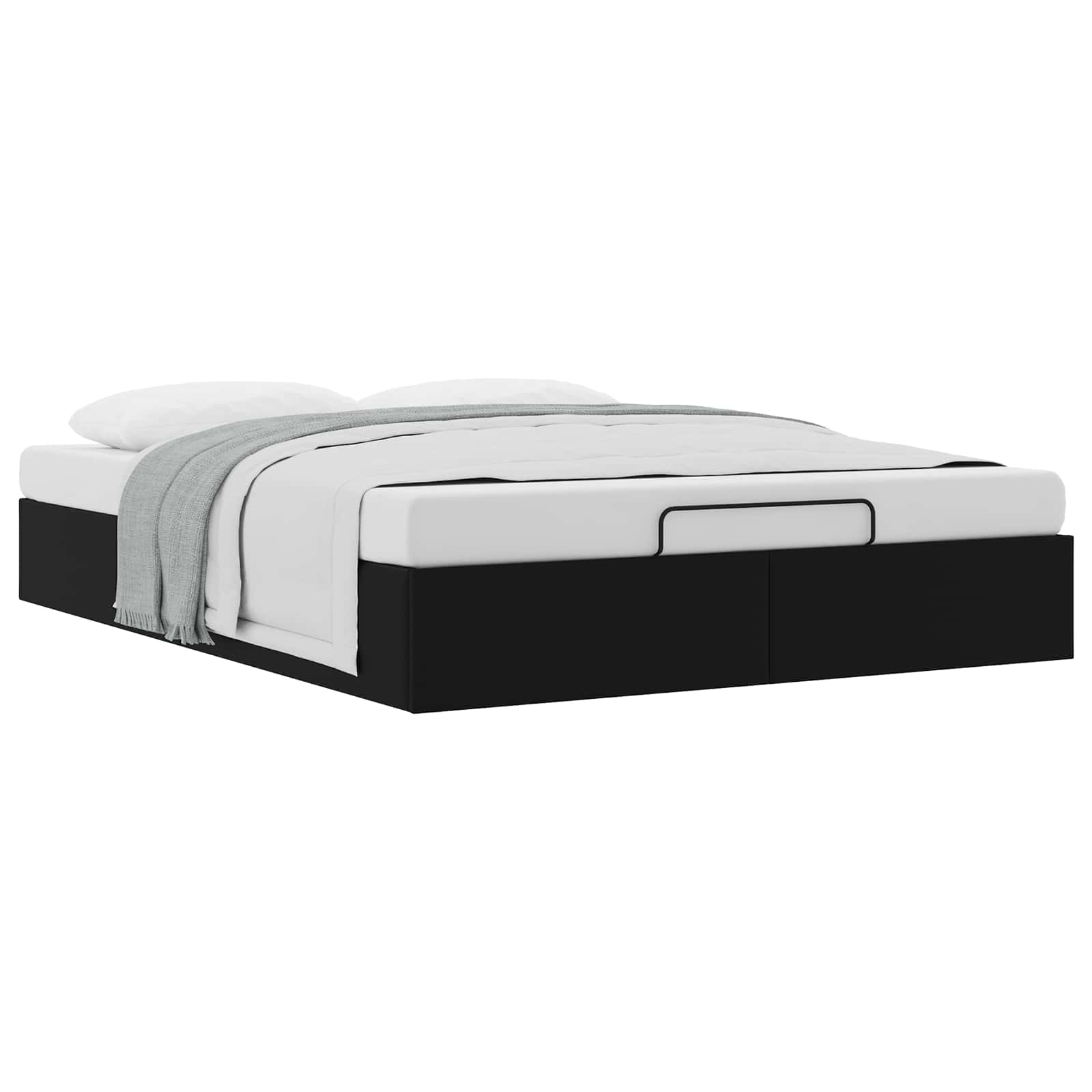 vidaXL Ottoman Bettgestell Schwarz 152 x 203 cm Kunstleder