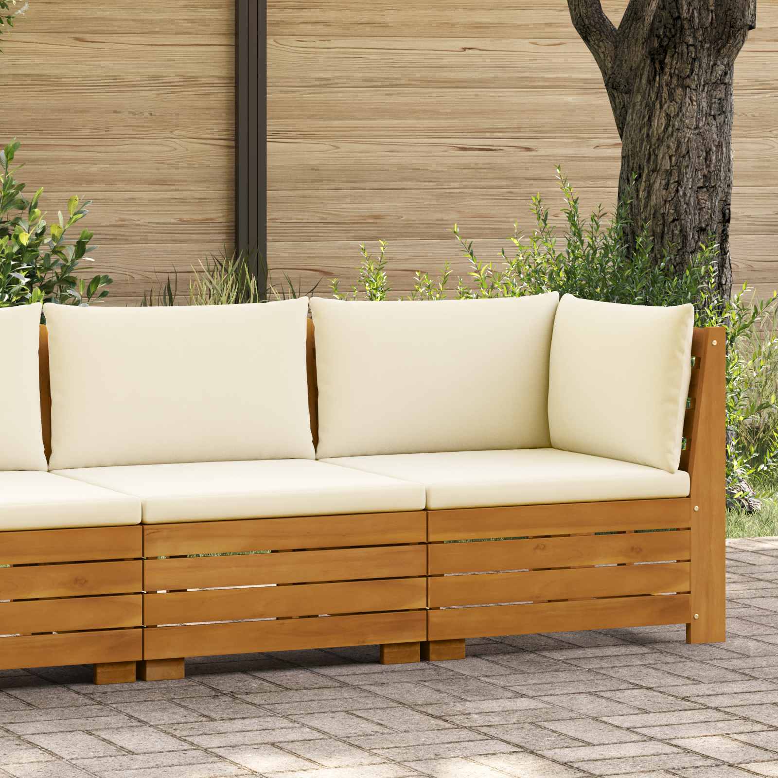 vidaXL Garten-Lounge-Set mit Kissen 2 Stück Braun Massivholz Akazie