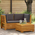vidaXL 2-tlg. Garten-Lounge-Set aus massivem Akazienholz Braun