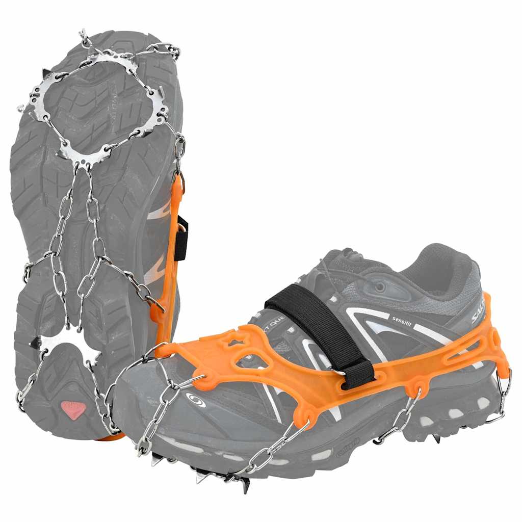 vidaXL Eiskrallen für Schuhe mit 10 Spikes Orange S