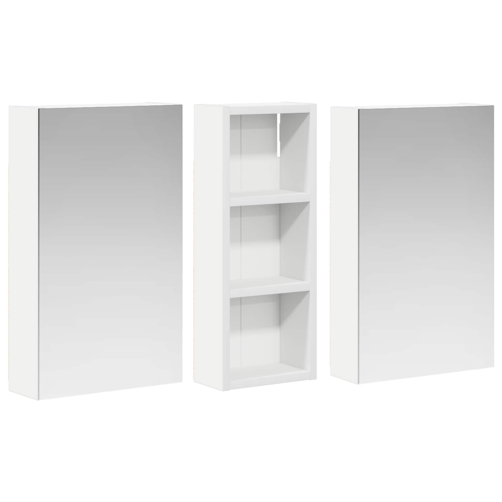 vidaXL Badezimmerschrank-Set 3 pcs 80 x 10,5 x 50 cm Holzwerkstoff