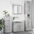 vidaXL Badezimmermöbel-Set mit Regal 4 pcs Beton Grau Holzwerkstoff