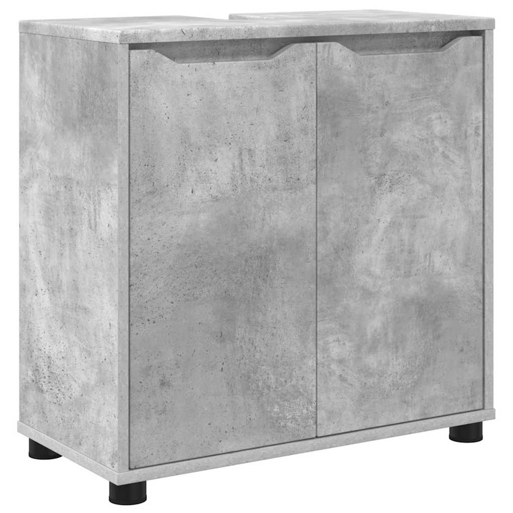 vidaXL Badezimmermöbel-Set mit Regal 4 pcs Beton Grau Holzwerkstoff