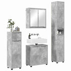 vidaXL Badezimmermöbel-Set mit Regal 4 pcs Beton Grau Holzwerkstoff