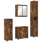 vidaXL Badezimmermöbel-Set 4 pcs Geräucherte Eiche Holzwerkstoff
