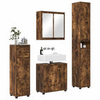 vidaXL Badezimmermöbel-Set 4 pcs Geräucherte Eiche Holzwerkstoff