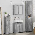 vidaXL Badezimmermöbel-Set mit Regal 4 pcs Graues Sonoma Holzwerkstoff