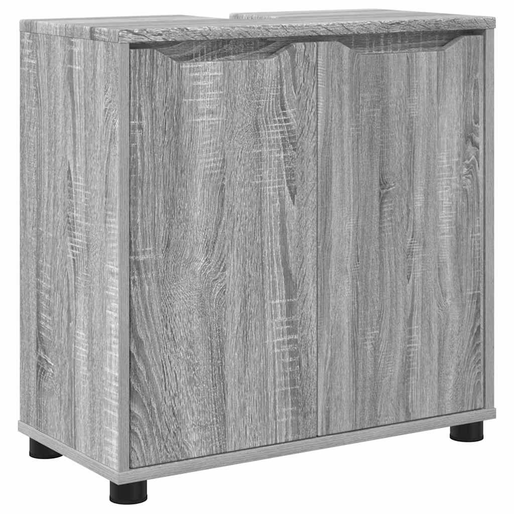 vidaXL Badezimmermöbel-Set mit Regal 4 pcs Graues Sonoma Holzwerkstoff
