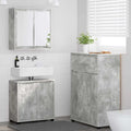 vidaXL Badezimmermöbel-Set mit Regal 3 pcs Beton Grau Holzwerkstoff