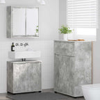 vidaXL Badezimmermöbel-Set mit Regal 3 pcs Beton Grau Holzwerkstoff
