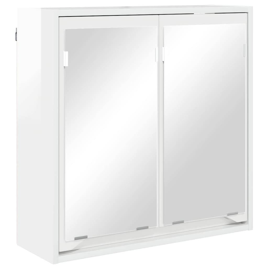vidaXL Badezimmermöbel-Set Mit Rad 3 pcs Hochglanz Weiß Holzwerkstoff