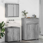 vidaXL Badezimmermöbel-Set mit Regal 3 pcs Graues Sonoma Holzwerkstoff