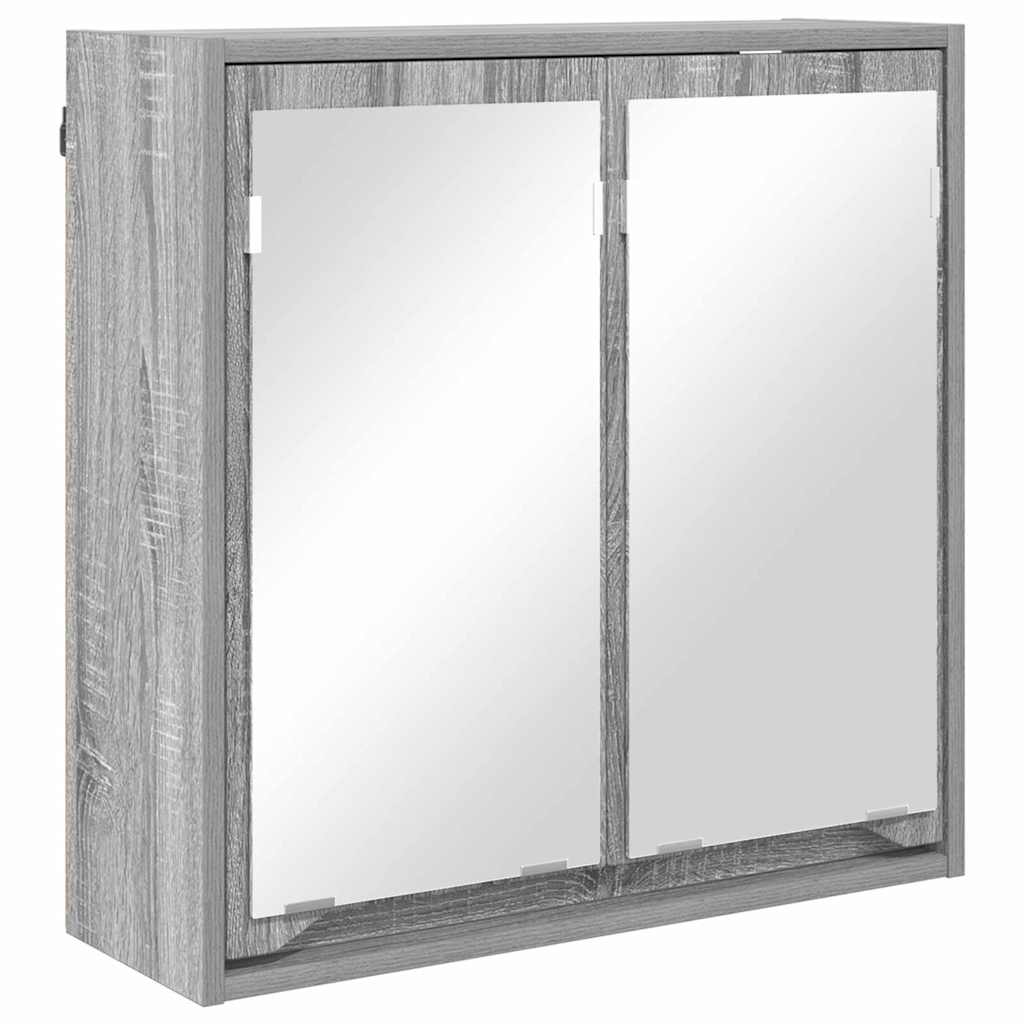 vidaXL Badezimmermöbel-Set mit Regal 3 pcs Graues Sonoma Holzwerkstoff