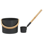 vidaXL Sauna Zubehör Set 2 pcs Schwarz