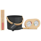 vidaXL Sauna Zubehör Set 4 pcs Schwarz