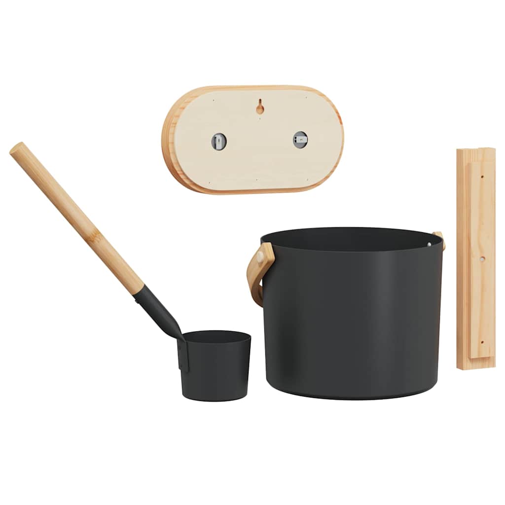 vidaXL Sauna Zubehör Set 4 pcs Schwarz