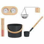 vidaXL Sauna Zubehör Set 5 pcs Schwarz