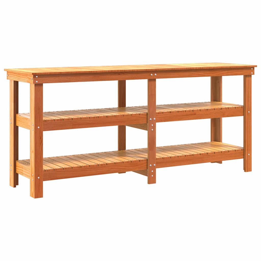 vidaXL Werkbank Wachsbraun 181,5 x 50 x 80 cm Massives Kiefernholz