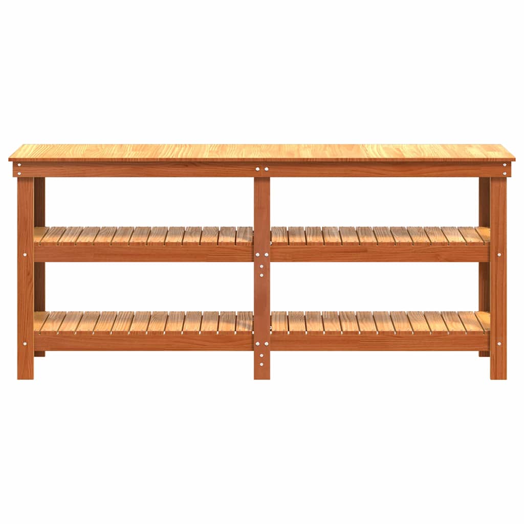 vidaXL Werkbank Wachsbraun 181,5 x 50 x 80 cm Massives Kiefernholz