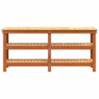 vidaXL Werkbank Wachsbraun 181,5 x 50 x 80 cm Massives Kiefernholz