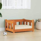 vidaXL Hundebett Wachsbraun 55 x 45 x 28 cm Massives Kiefernholz