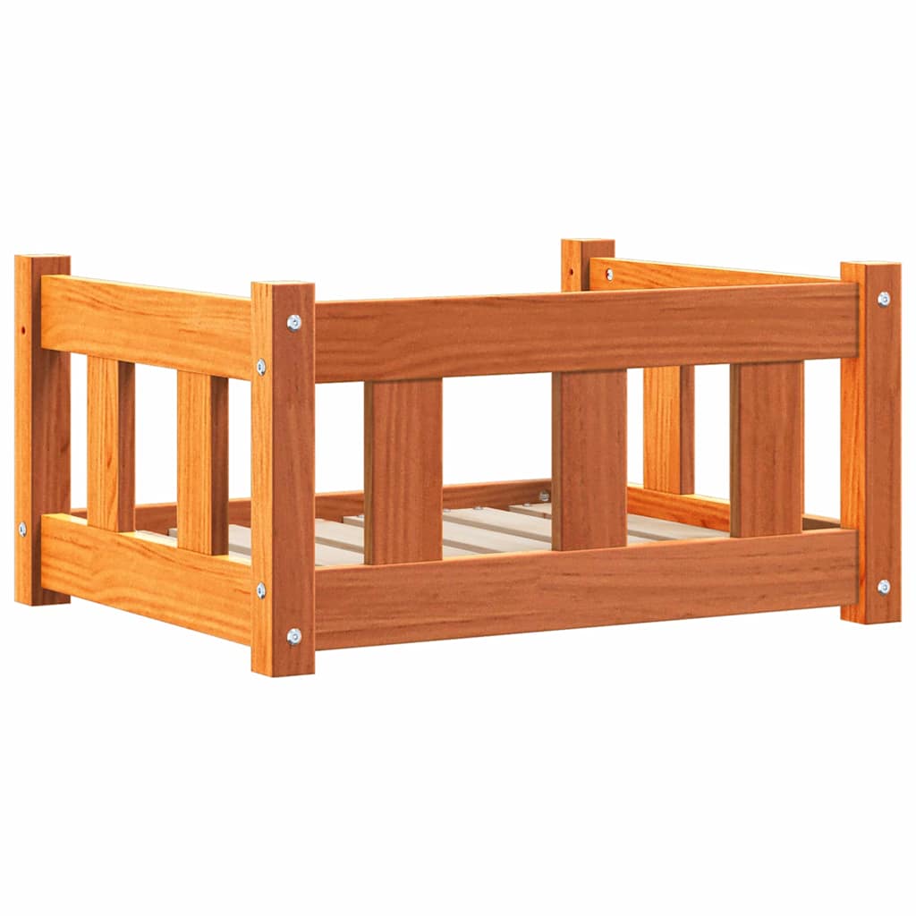 vidaXL Hundebett Wachsbraun 55 x 45 x 28 cm Massives Kiefernholz