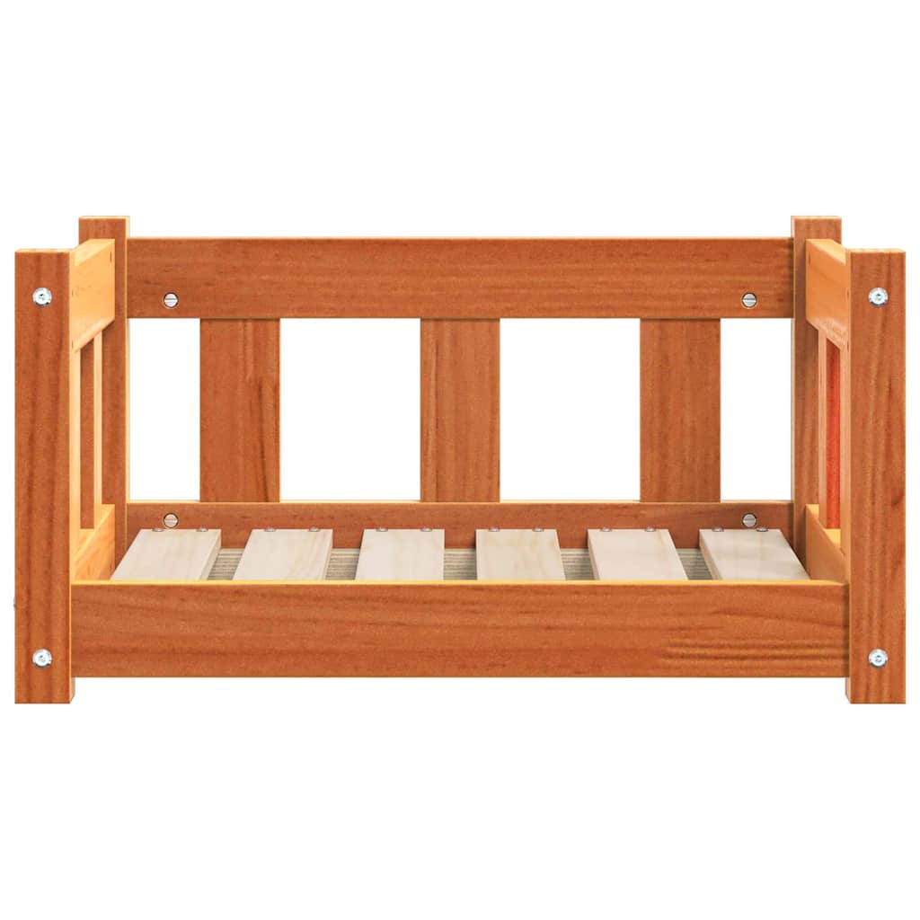 vidaXL Hundebett Wachsbraun 55 x 45 x 28 cm Massives Kiefernholz
