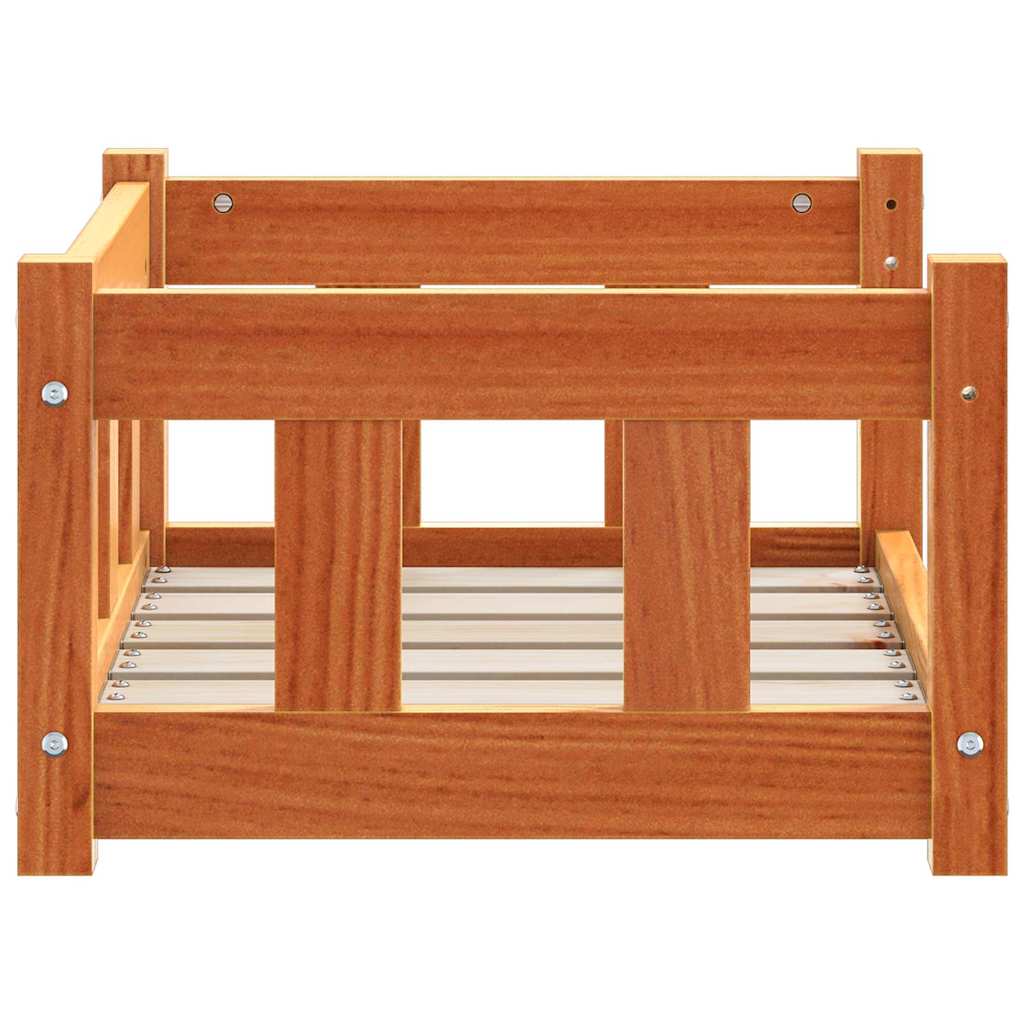 vidaXL Hundebett Wachsbraun 55 x 45 x 28 cm Massives Kiefernholz