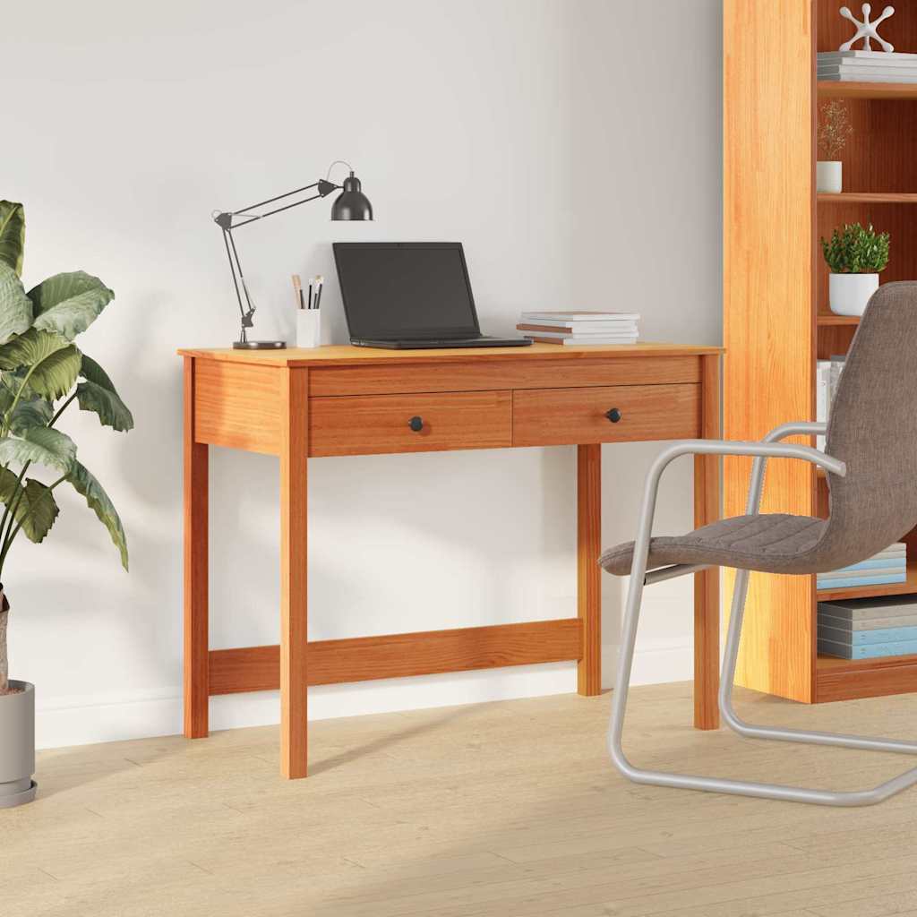 vidaXL Schreibtisch Max Braun 100 x 50 x 78 cm Massives Kiefernholz