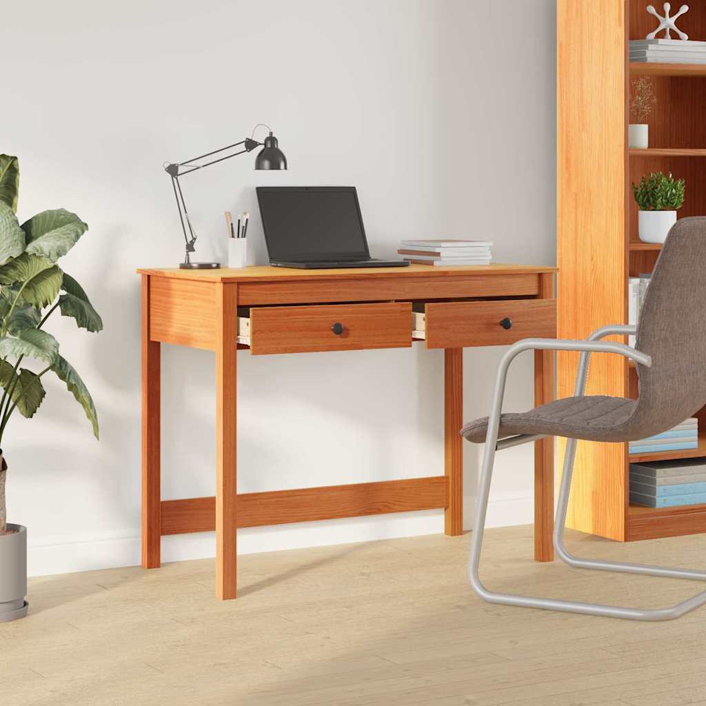 vidaXL Schreibtisch Max Braun 100 x 50 x 78 cm Massives Kiefernholz
