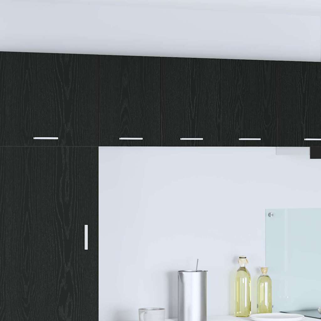 vidaXL Hängeschrank mit Tür Schwarze Eiche und Weiß 30 x 31 x 40 cm