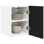 vidaXL Hängeschrank mit Tür Schwarze Eiche und Weiß 30 x 31 x 40 cm