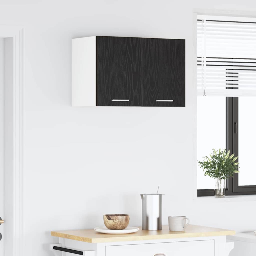 vidaXL Hängeschrank 2 pcs Schwarze Eiche und Weiß 30 x 31 x 40 cm