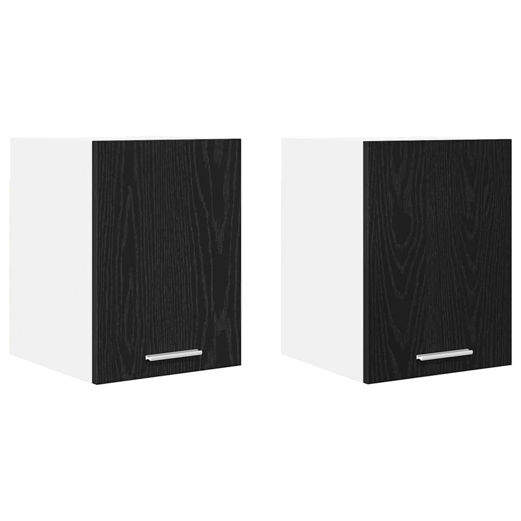 vidaXL Hängeschrank 2 pcs Schwarze Eiche und Weiß 30 x 31 x 40 cm