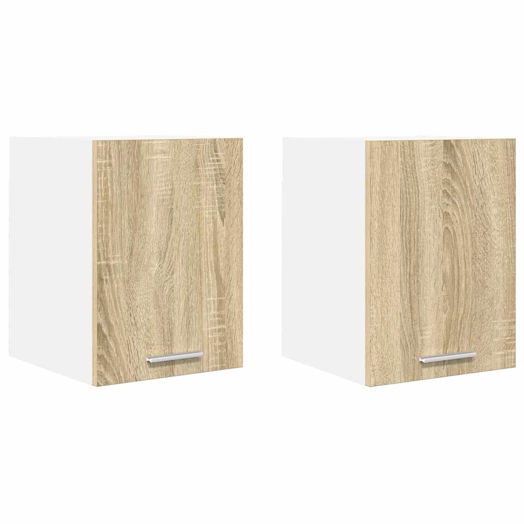 vidaXL Hängeschrank Riga 2 pcs Sonoma-Eiche und Weiß 30 x 31 x 40 cm