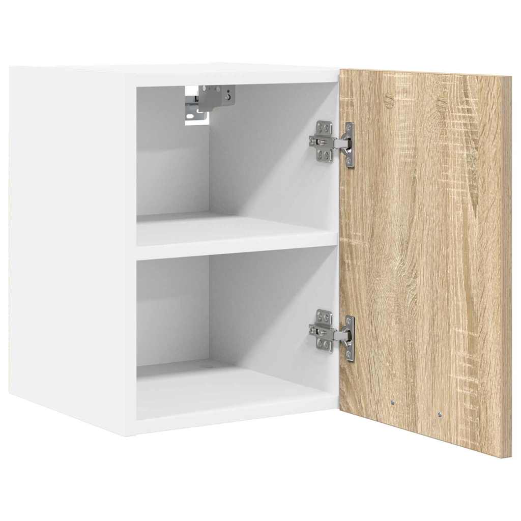 vidaXL Hängeschrank Riga 2 pcs Sonoma-Eiche und Weiß 30 x 31 x 40 cm