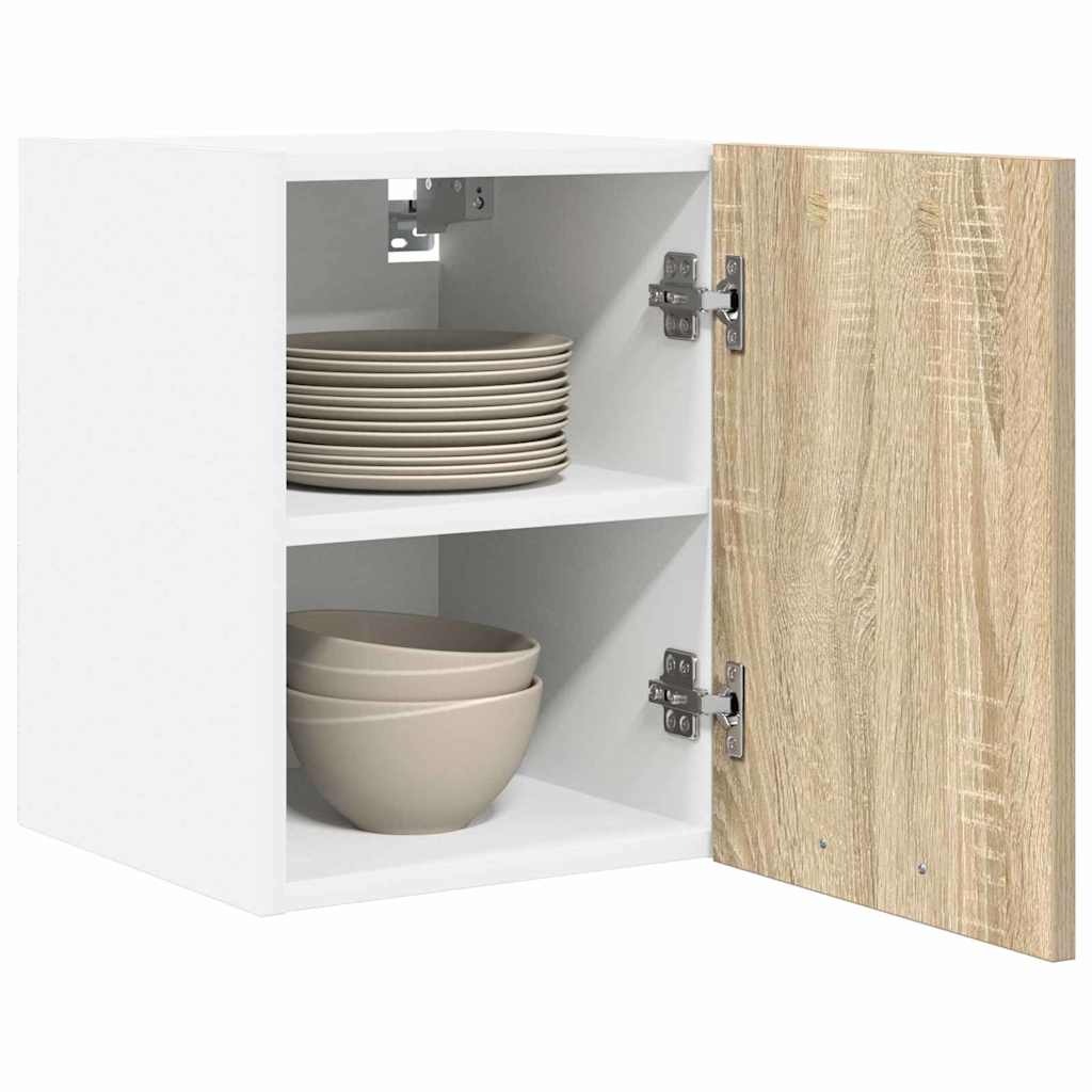 vidaXL Hängeschrank Riga 2 pcs Sonoma-Eiche und Weiß 30 x 31 x 40 cm