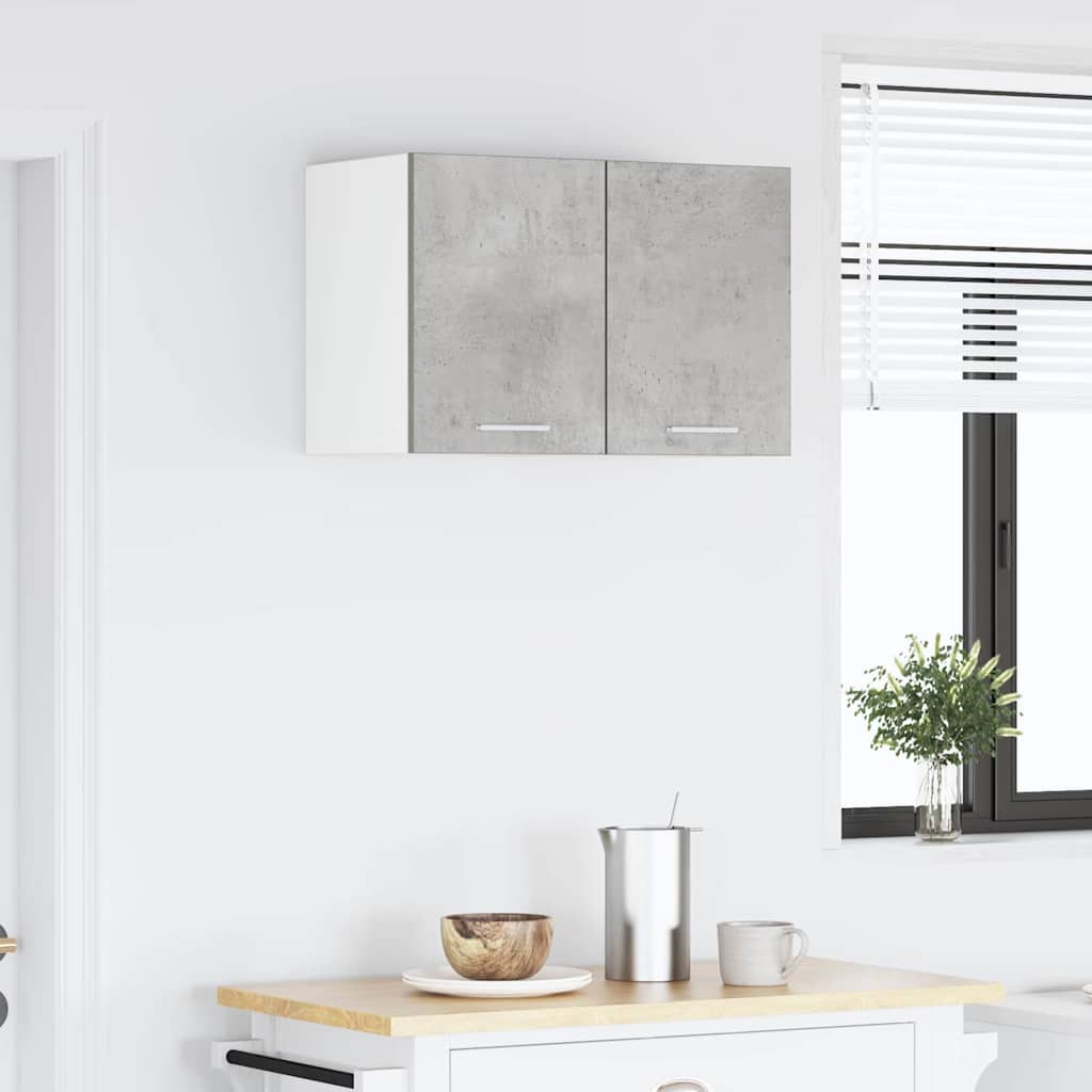 vidaXL Hängeschrank mit Tür 2 pcs Betongrau und Weiß 30 x 31 x 40 cm