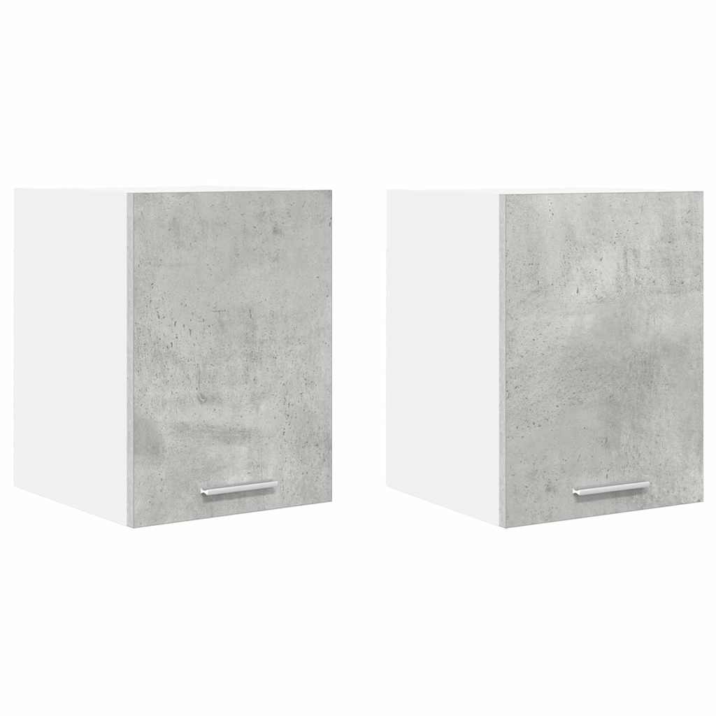 vidaXL Hängeschrank mit Tür 2 pcs Betongrau und Weiß 30 x 31 x 40 cm