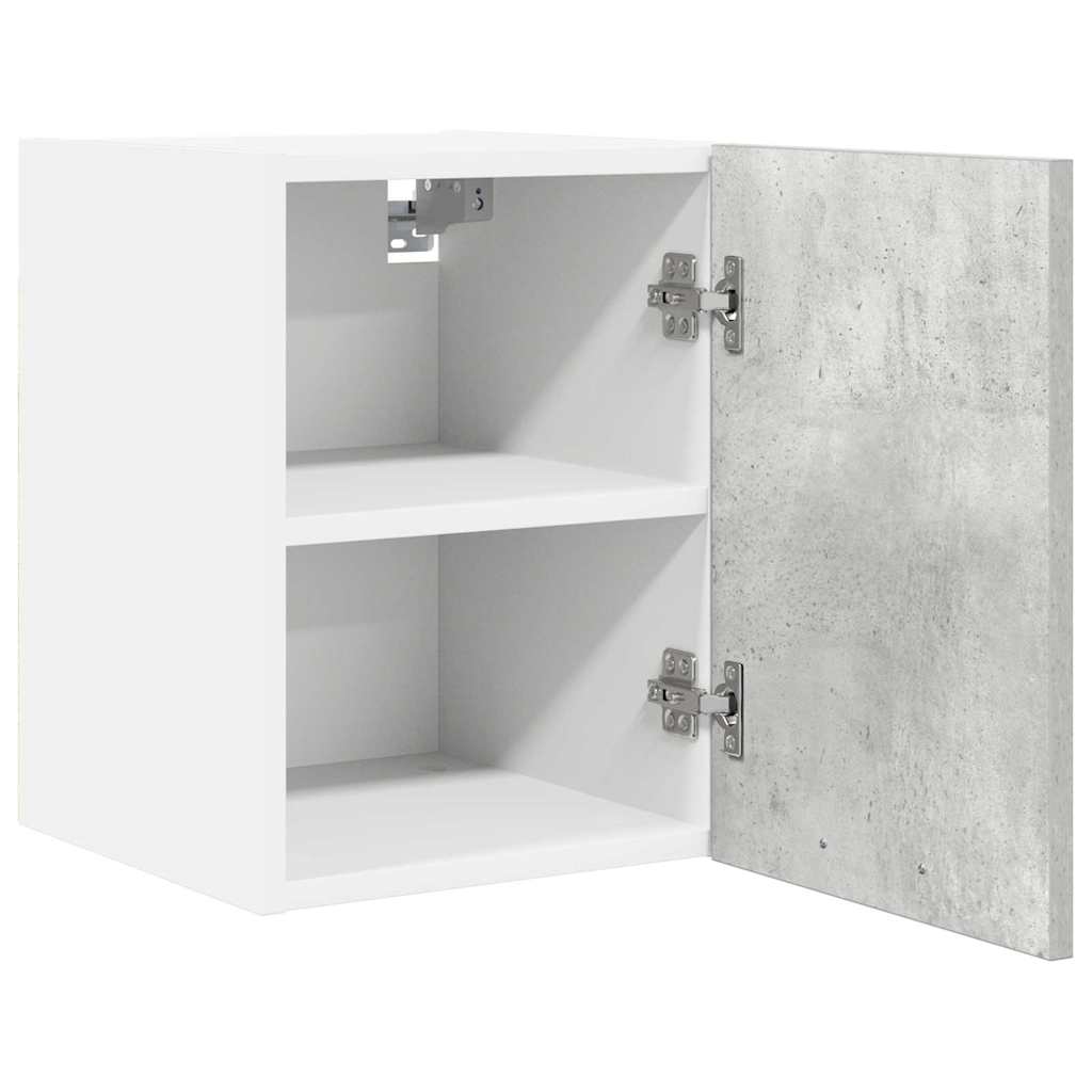 vidaXL Hängeschrank mit Tür 2 pcs Betongrau und Weiß 30 x 31 x 40 cm