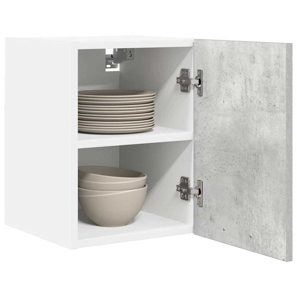 vidaXL Hängeschrank mit Tür 2 pcs Betongrau und Weiß 30 x 31 x 40 cm