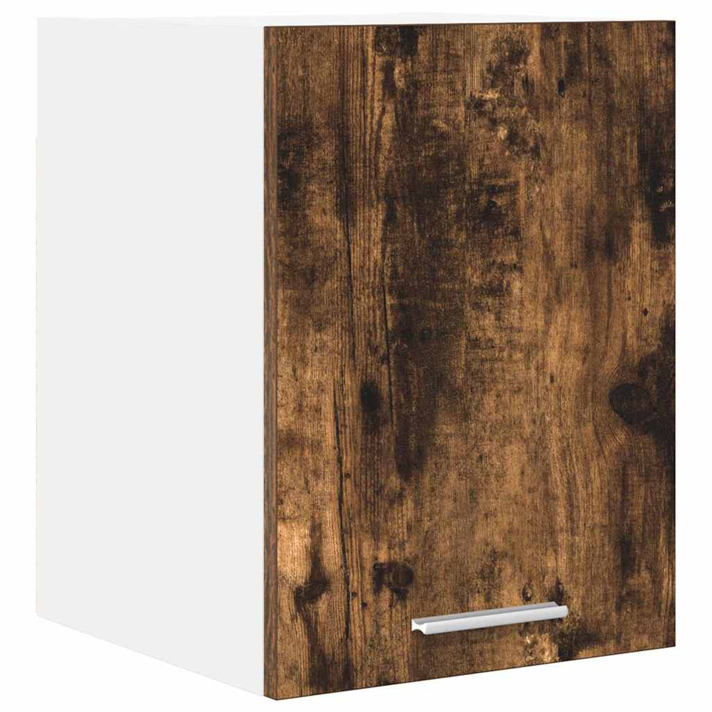 vidaXL Hängeschrank mit Tür Geräucherte Eiche und Weiß 30 x 31 x 40 cm