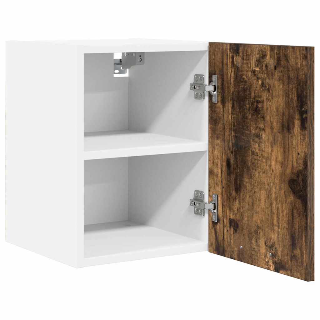 vidaXL Hängeschrank mit Tür Geräucherte Eiche und Weiß 30 x 31 x 40 cm