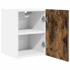 vidaXL Hängeschrank mit Tür Geräucherte Eiche und Weiß 30 x 31 x 40 cm