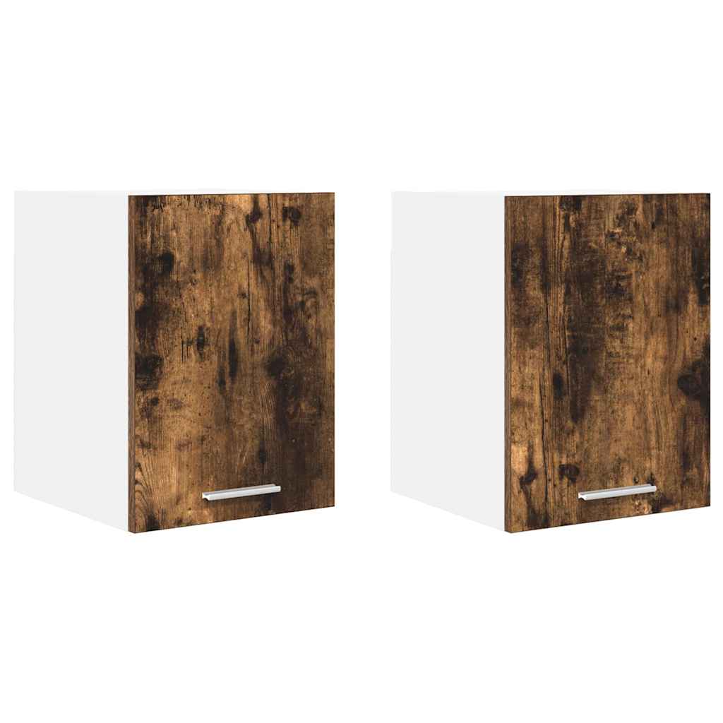 vidaXL Hängeschrank 2 pcs Geräucherte Eiche und Weiß 30 x 31 x 40 cm