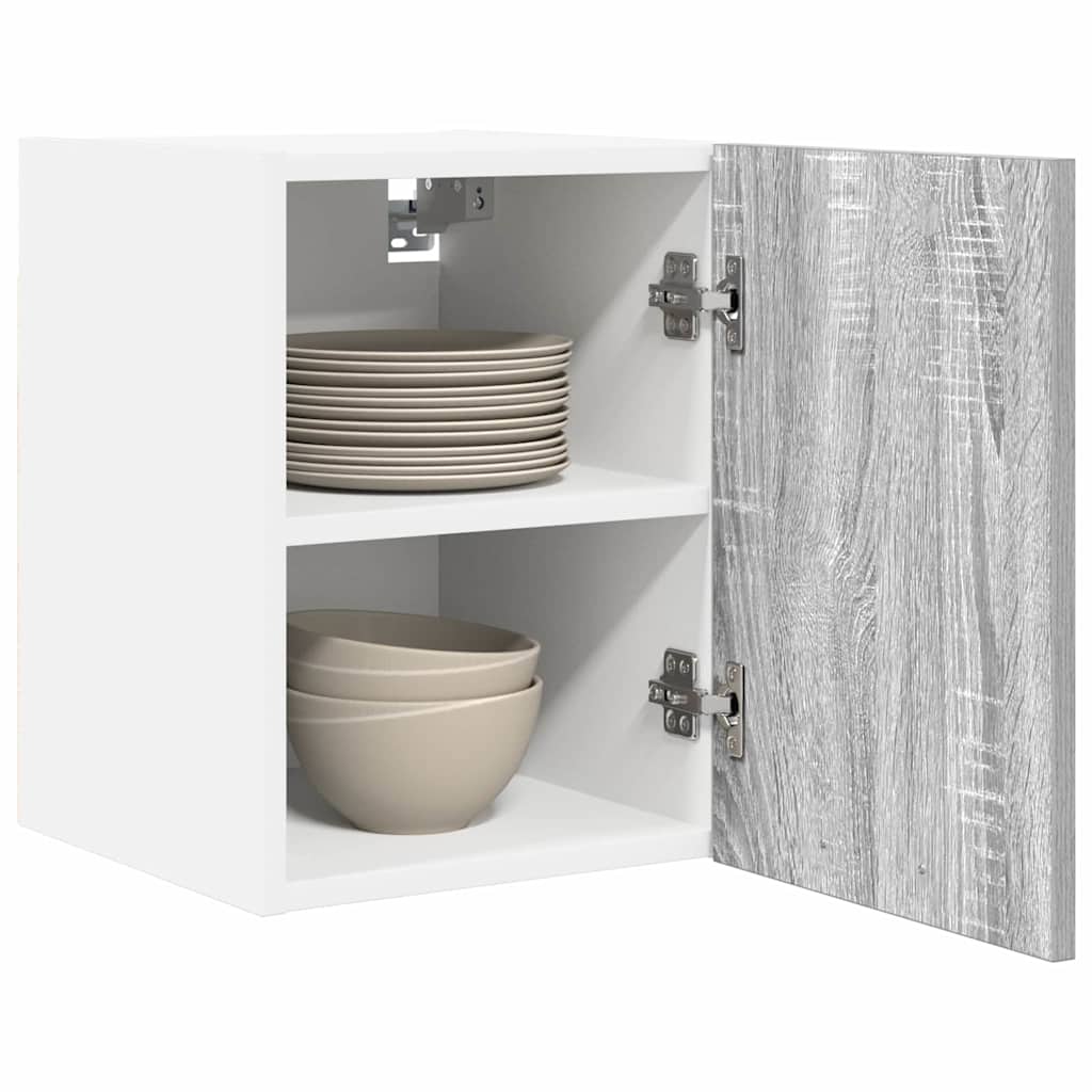 vidaXL Hängeschrank Grau Sonoma und Weiß 30 x 31 x 40 cm Holzwerkstoff