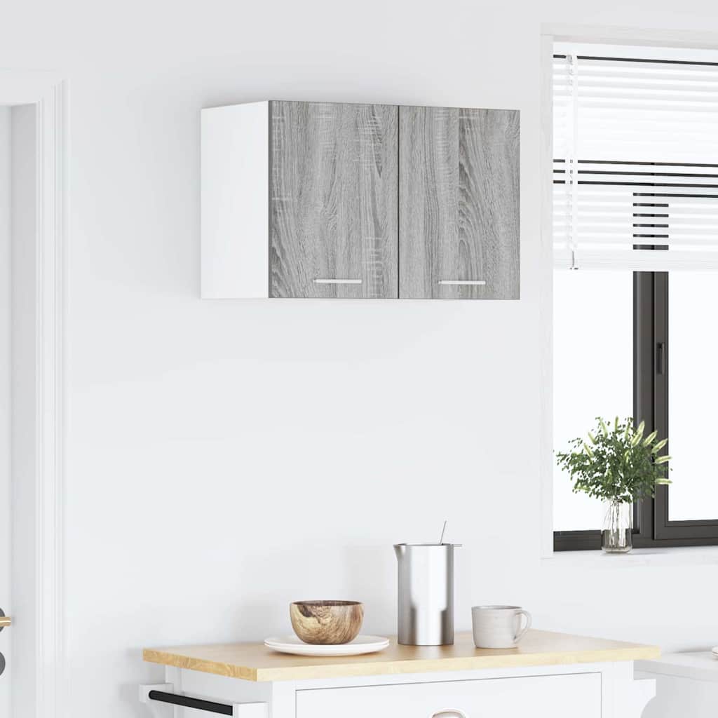 vidaXL Hängeschrank mit Tür 2 pcs Grau Sonoma und Weiß 30 x 31 x 40 cm