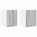 vidaXL Hängeschrank mit Tür 2 pcs Grau Sonoma und Weiß 30 x 31 x 40 cm