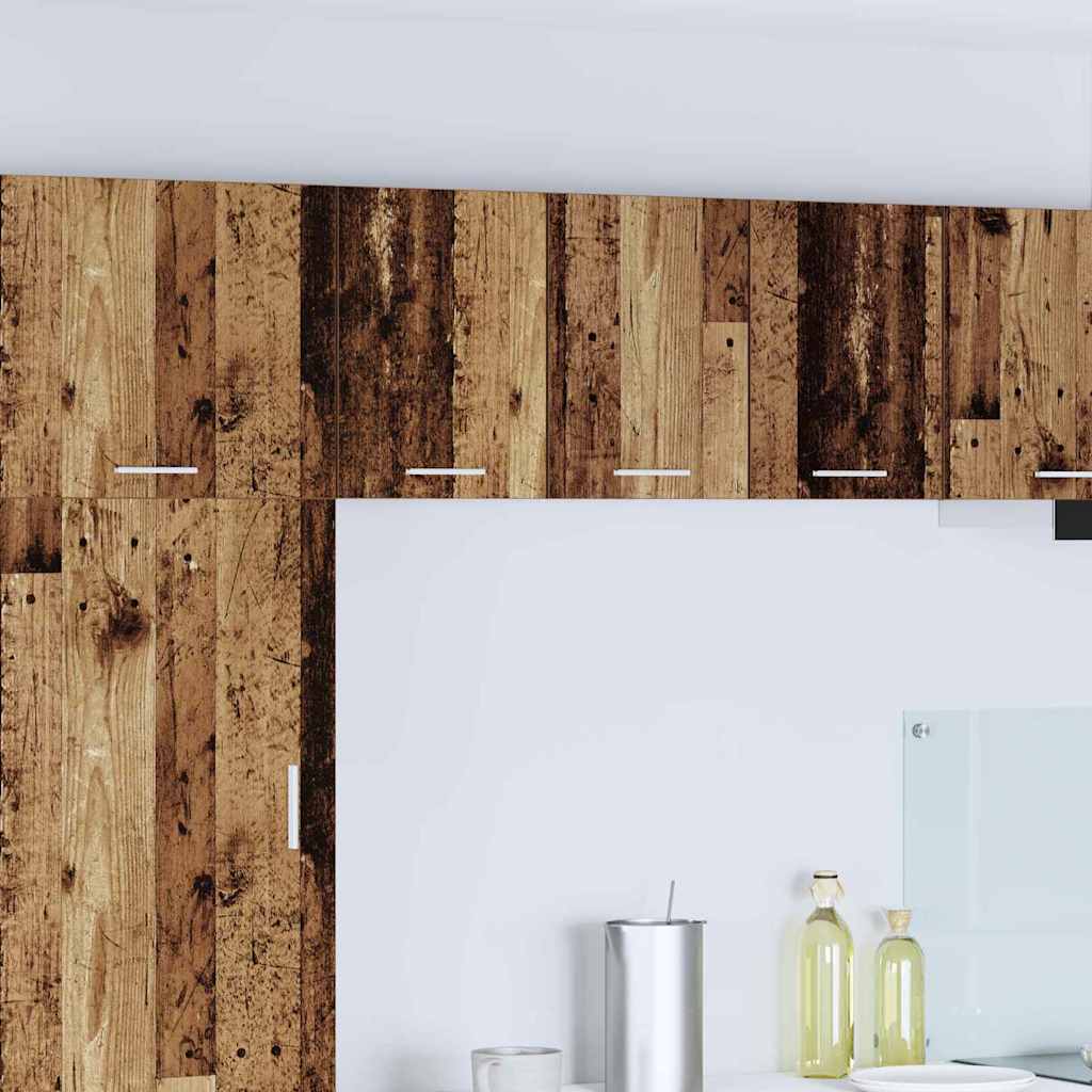vidaXL Hängeschrank mit Tür 2 pcs Altes Holz und Weiß 30 x 31 x 40 cm