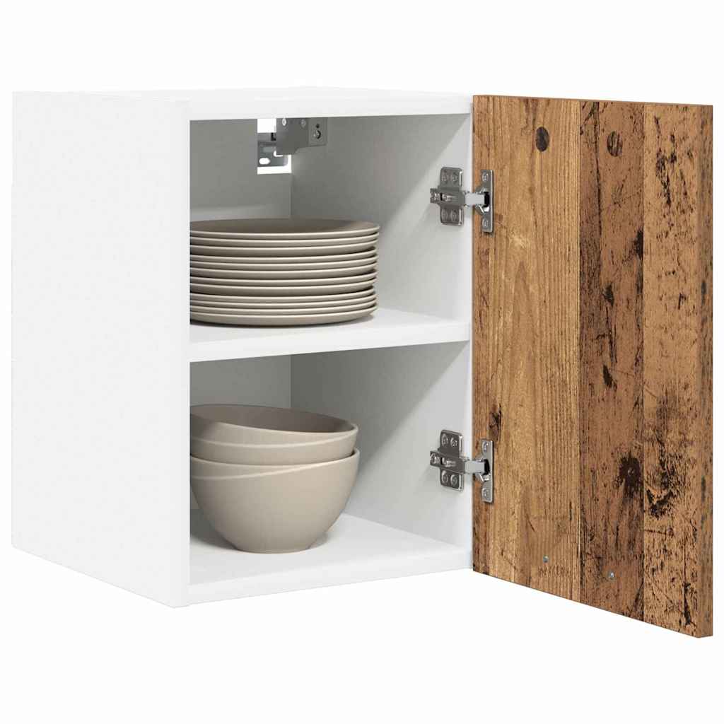 vidaXL Hängeschrank mit Tür 2 pcs Altes Holz und Weiß 30 x 31 x 40 cm